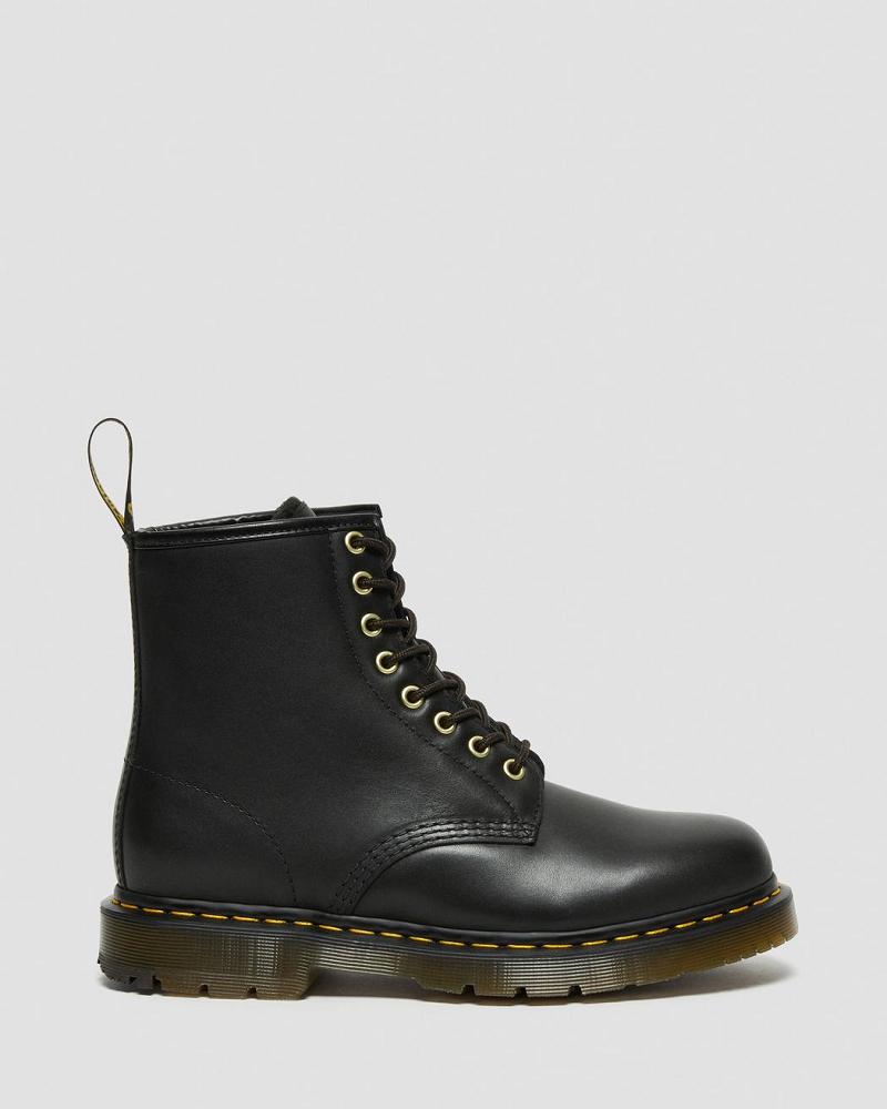 Black Men's Dr Martens 1460 DM's Wintergrip Leather Work Boots | CA 645KOR